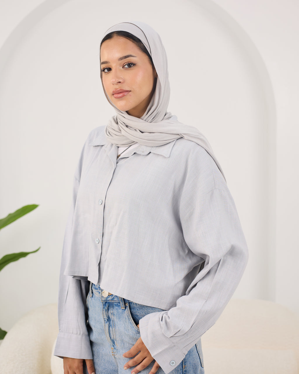 Flow Linen Cropped Shirt