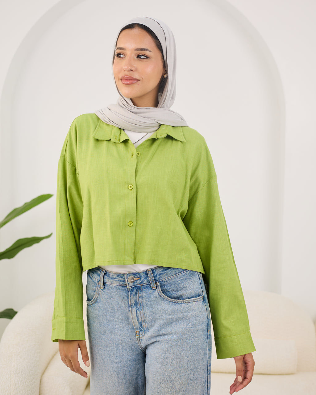 Flow Linen Cropped Shirt
