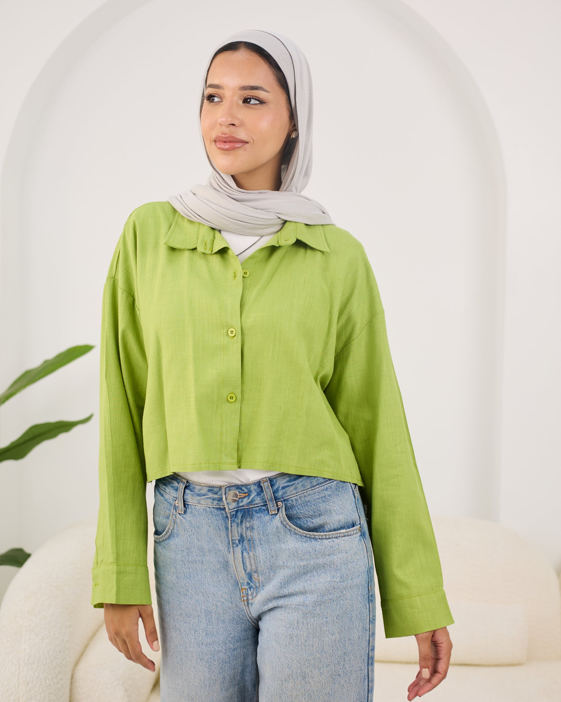 Flow Linen Cropped Shirt