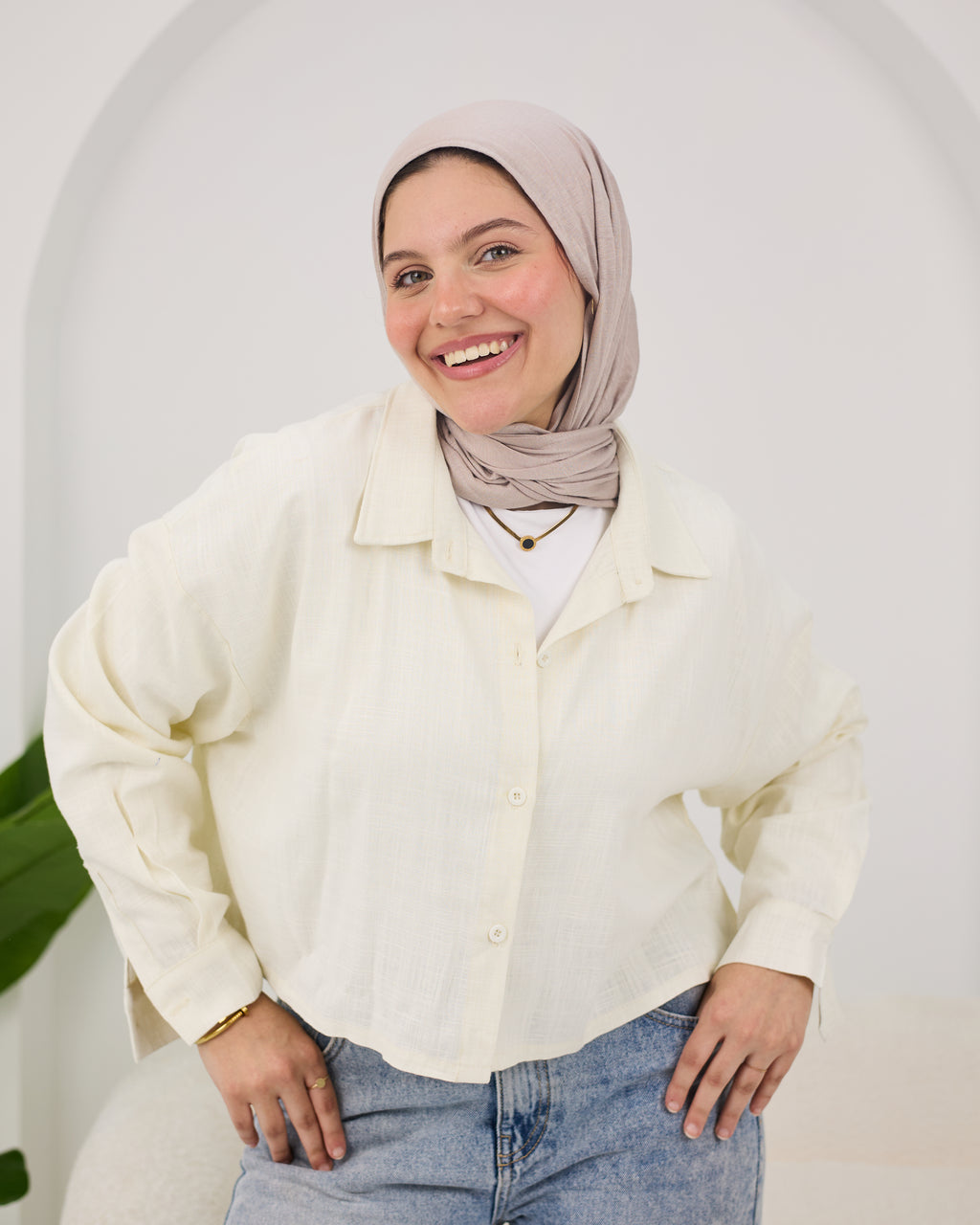 Flow Linen Cropped Shirt