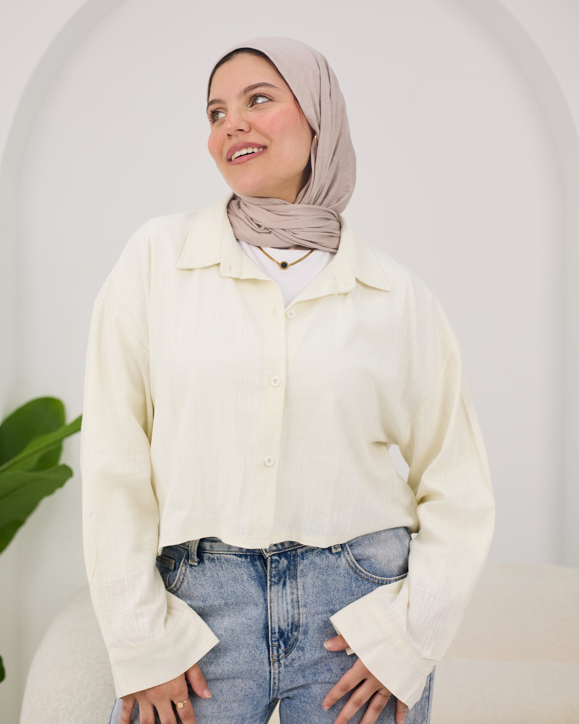 Flow Linen Cropped Shirt