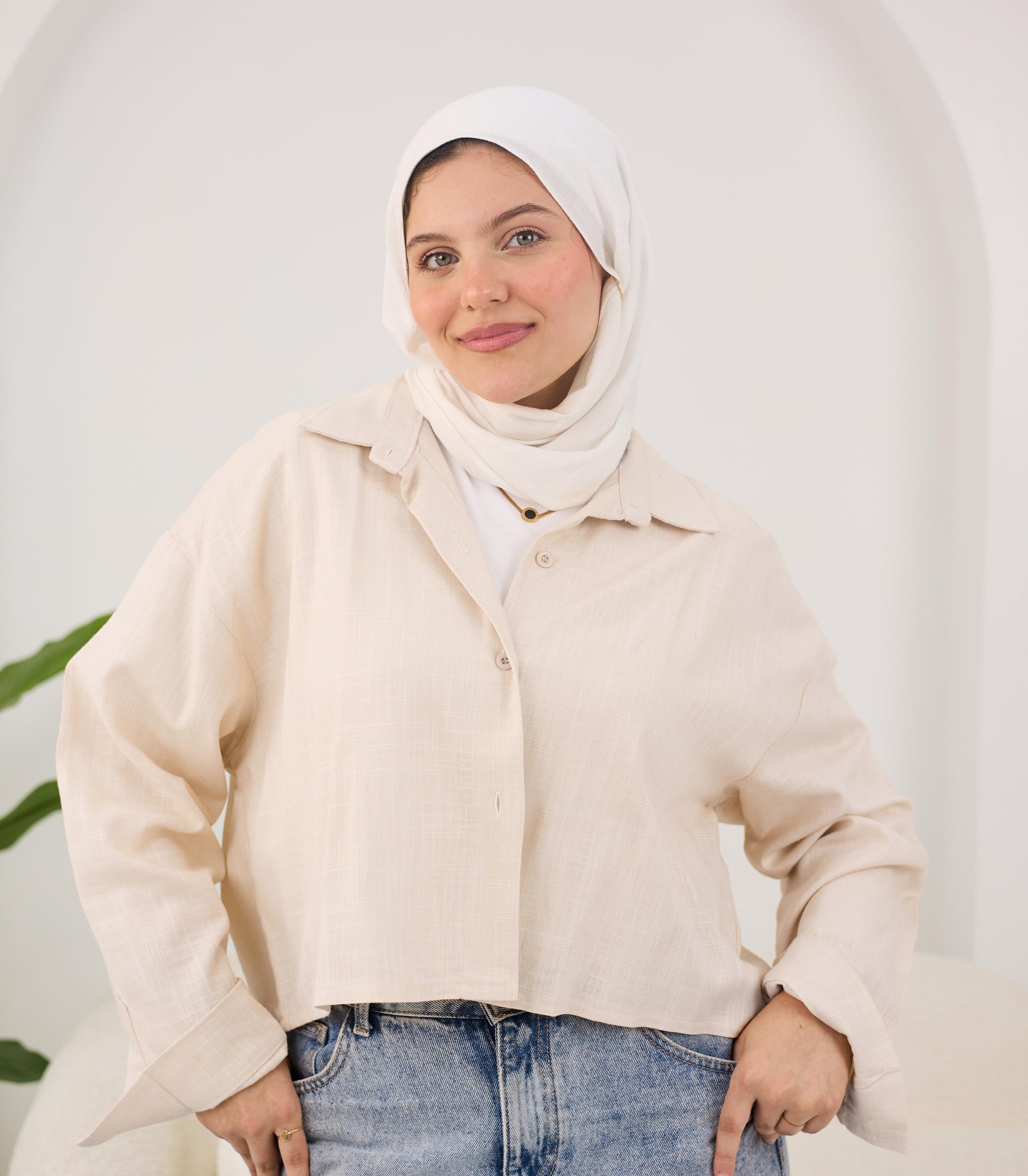 Flow Linen Cropped Shirt